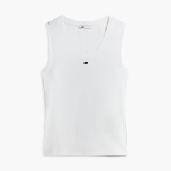 Tommy Hilfiger Camiseta Denim Essentials Blanco Ecru Mujer