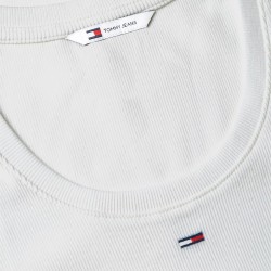 Tommy Hilfiger Camiseta Denim Essentials Blanco Ecru Mujer