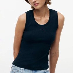Tommy Hilfiger Camiseta Denim Essentials Azul Oscuro Dark Night Navy Mujer