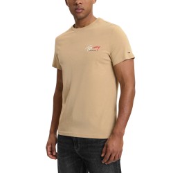 Tommy Hilfiger Camiseta Slim Sign Chest Beige Gentle Gold Hombre