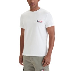 Tommy Hilfiger Camiseta Slim Sign Chest Blanco Ecru Hombre