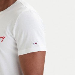 Tommy Hilfiger Camiseta Slim Sign Chest Blanco Ecru Hombre