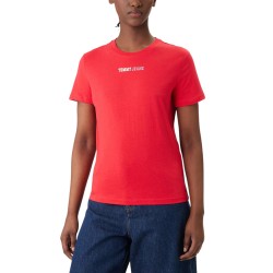 Tommy Hilfiger Camiseta Reg Essential Logo Rojo Red Alert Mujer