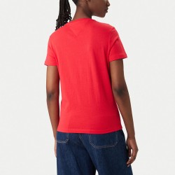Tommy Hilfiger Camiseta Reg Essential Logo Rojo Red Alert Mujer