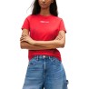 Tommy Hilfiger Camiseta Reg Essential Logo Rojo Red Alert Mujer