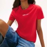 Tommy Hilfiger Camiseta Reg Essential Logo Rojo Red Alert Mujer