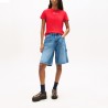 Tommy Hilfiger Camiseta Reg Essential Logo Rojo Red Alert Mujer