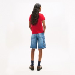 Tommy Hilfiger Camiseta Reg Essential Logo Rojo Red Alert Mujer