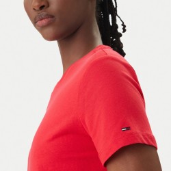 Tommy Hilfiger Camiseta Reg Essential Logo Rojo Red Alert Mujer