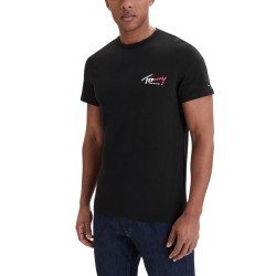 Tommy Hilfiger Camiseta Slim Sign Chest Negro Black Hombre