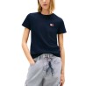 Tommy Hilfiger Camiseta Wavy Flag SS Tee Azul Oscuro Dark Night Navy Mujer