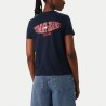 Tommy Hilfiger Camiseta Wavy Flag SS Tee Azul Oscuro Dark Night Navy Mujer