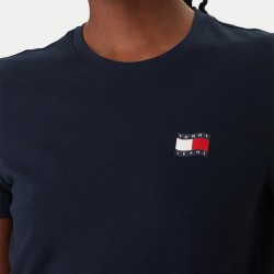 Tommy Hilfiger Camiseta Wavy Flag SS Tee Azul Oscuro Dark Night Navy Mujer