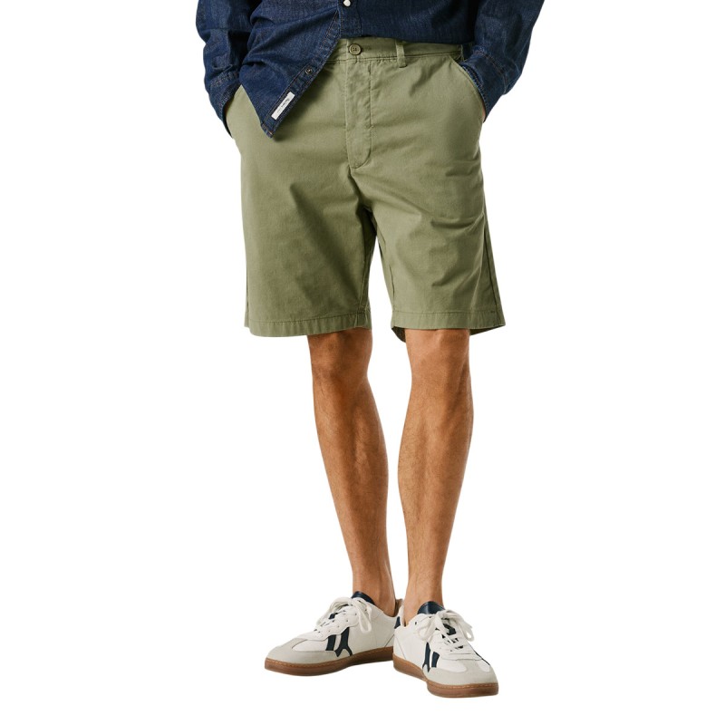 Pepe Jeans Pantalón Corto Chino Regular Verde Washed Army Green Hombre