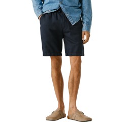 Pepe Jeans Pantalón Corto Relaxed Lino Azul Marino Dulwich Blue Hombre