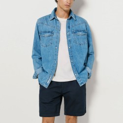 Pepe Jeans Pantalón Corto Relaxed Lino Azul Marino Dulwich Blue Hombre