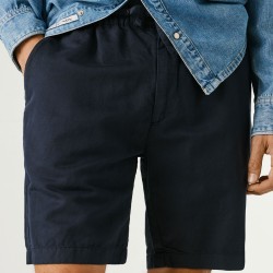 Pepe Jeans Pantalón Corto Relaxed Lino Azul Marino Dulwich Blue Hombre