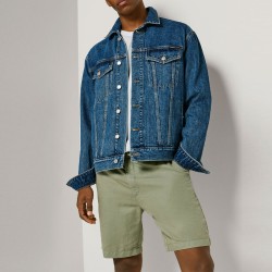 Pepe Jeans Pantalón Corto Relaxed Lino Verde Claro Palm Green Hombre