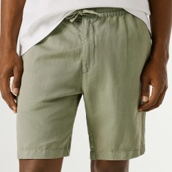 Pepe Jeans Pantalón Corto Relaxed Lino Verde Claro Palm Green Hombre