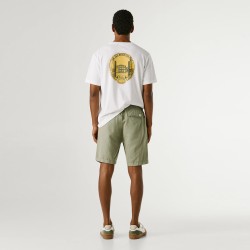 Pepe Jeans Pantalón Corto Relaxed Lino Verde Claro Palm Green Hombre