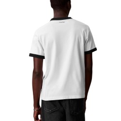 Calvin Klein Camiseta Ringer Blanco Negro Bright White Hombre