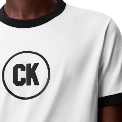 Calvin Klein Camiseta Ringer Blanco Negro Bright White Hombre
