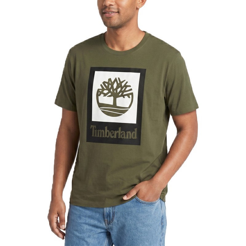Timberland Camiseta Stack Logo Verde Green Hombre