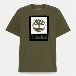 Timberland Camiseta Stack Logo Verde Green Hombre