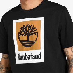 Timberland Camiseta Stack Logo Negro Black Hombre