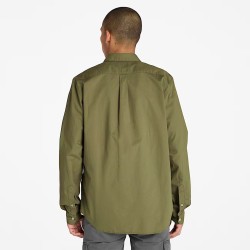 Timberland Camisa Long Sleeve Stretch Verde Pop Mdgry Hombre