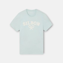 Silbon Camiseta Raqueta Media Azul Aguamarina Hombre