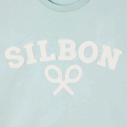 Silbon Camiseta Raqueta Media Azul Aguamarina Hombre