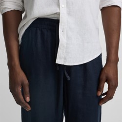 Silbon Pantalón Sport Jogger Lino Azul Oscuro Navy Hombre