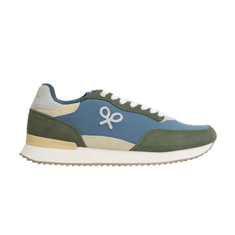 Silbon Zapatilla Running Raqueta Verde Azul Hombre