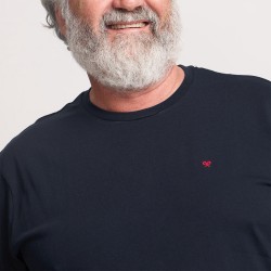 Silbon Camiseta Minilogo Azul Marino Hombre