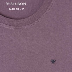 Silbon Camiseta Minilogo Morado Burdeos Hombre