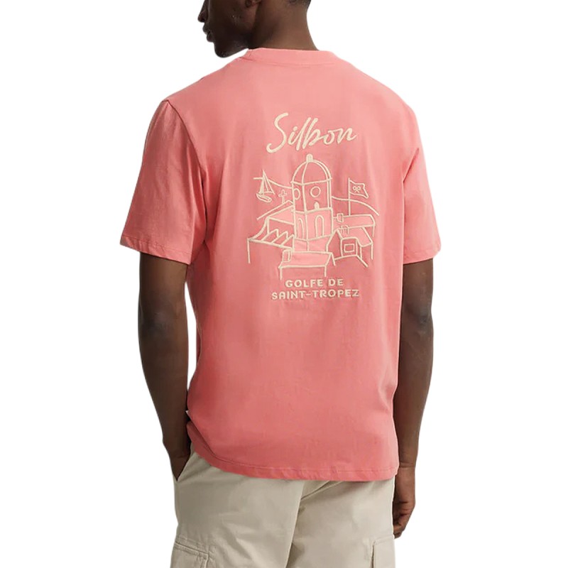 Silbon Camiseta Golfe De Saint-Tropez Rosa Coral Hombre
