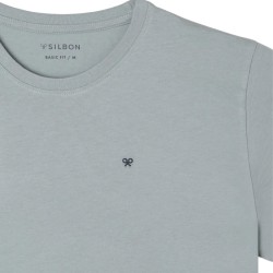 Silbon Camiseta Minilogo Verde Gris Hombre