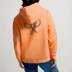 Silbon Sudadera Capucha Raqueta Etnica Naranja Mujer