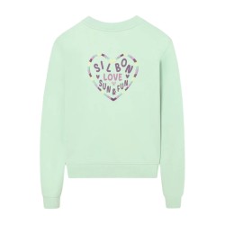 Silbon Sudadera Corazon Love Verde Mujer