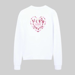 Silbon Sudadera Corazon Love Blanco Mujer