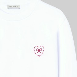 Silbon Sudadera Corazon Love Blanco Mujer