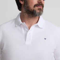 Silbon Polo Clasico Liso Blanco Hombre