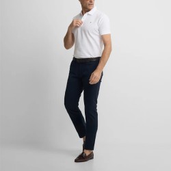 Silbon Polo Clasico Liso Blanco Hombre