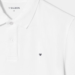 Silbon Polo Clasico Liso Blanco Hombre