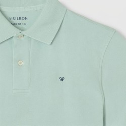 Silbon Polo Clasico Liso Azul Claro Hombre