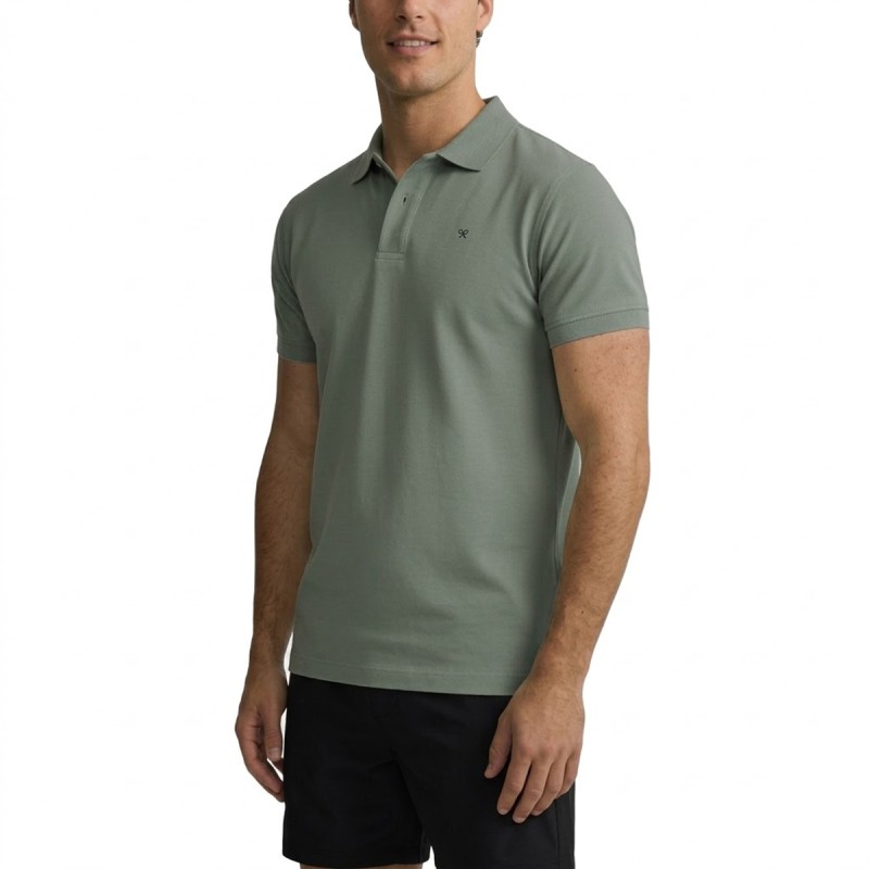 Silbon Polo Clasico Liso Gris Verdoso Hombre