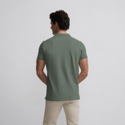 Silbon Polo Clasico Liso Gris Verdoso Hombre