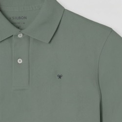 Silbon Polo Clasico Liso Gris Verdoso Hombre