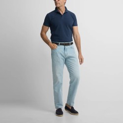 Silbon Polo Clasico Liso Azul Marino Hombre